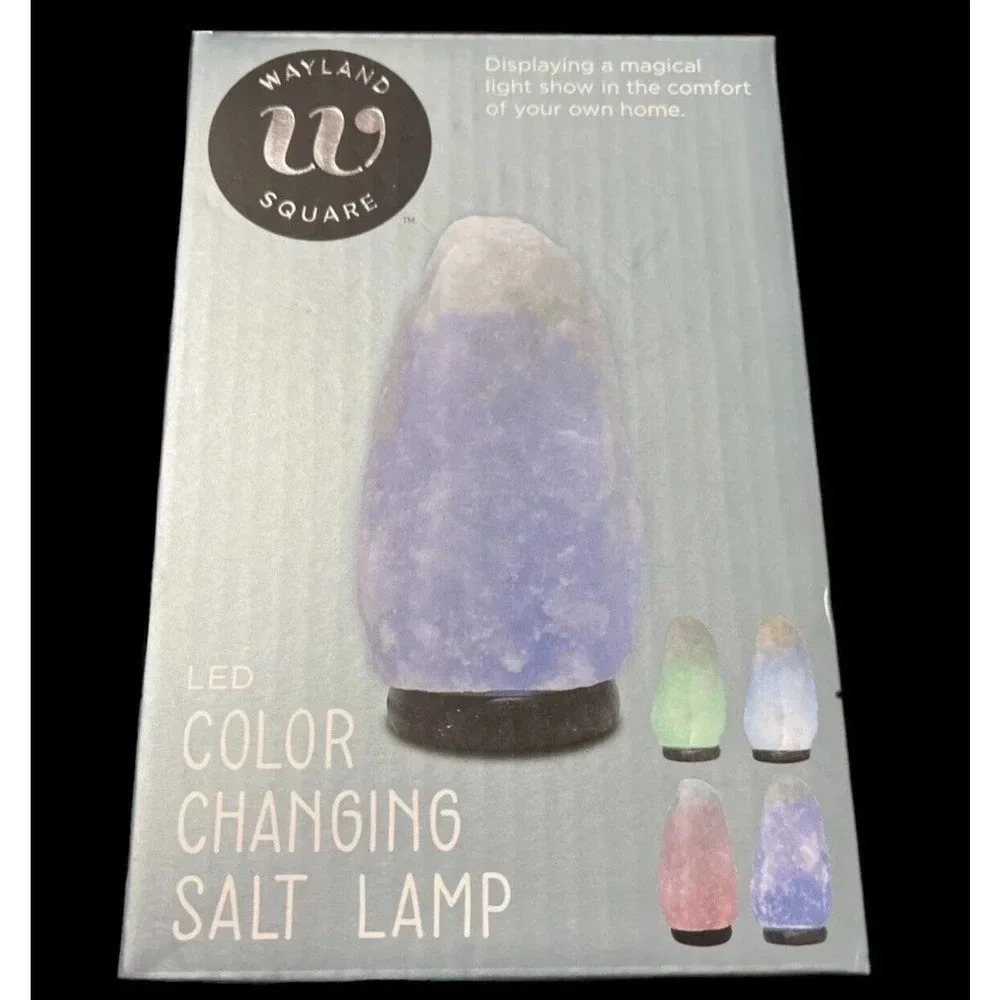 WAYLAND Square LED color Changing Himalayan Salt Lamp New In Box